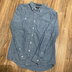 21 Men Jean Like Blue Button Down Shirt M